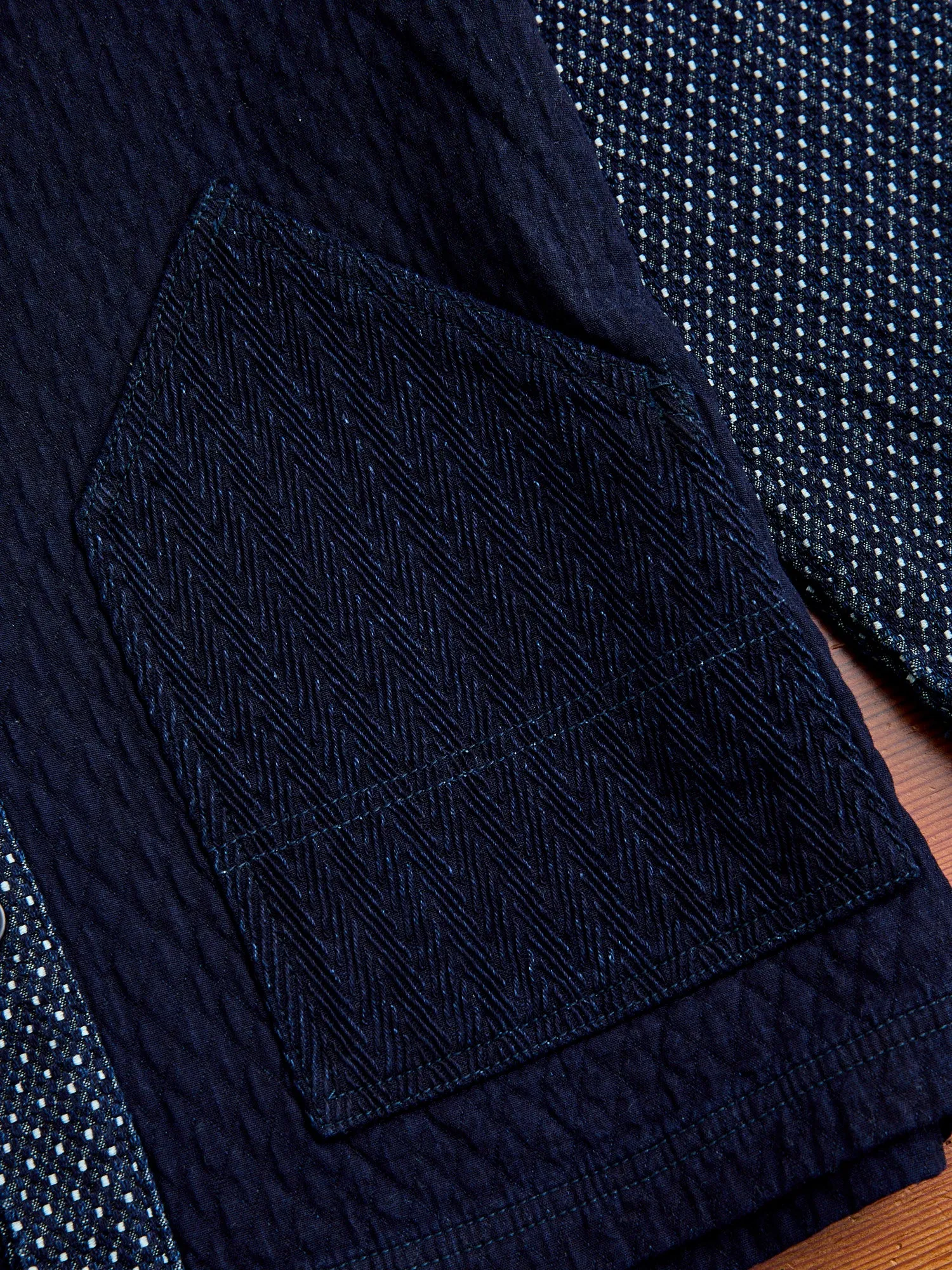 Sashiko Cardigan in Indigo Rinse