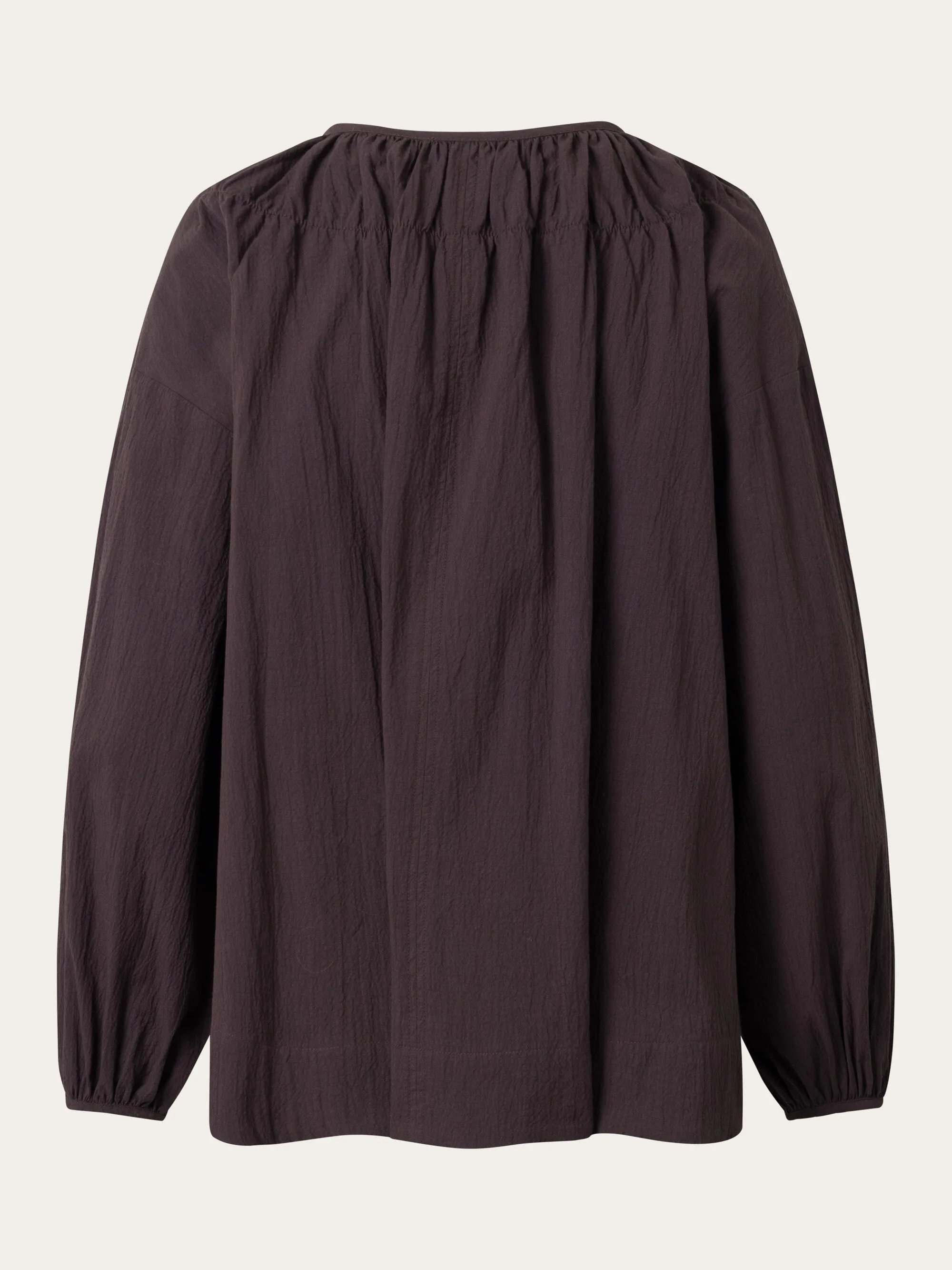 Seersucker A-shape shirt - Chocolate Plum