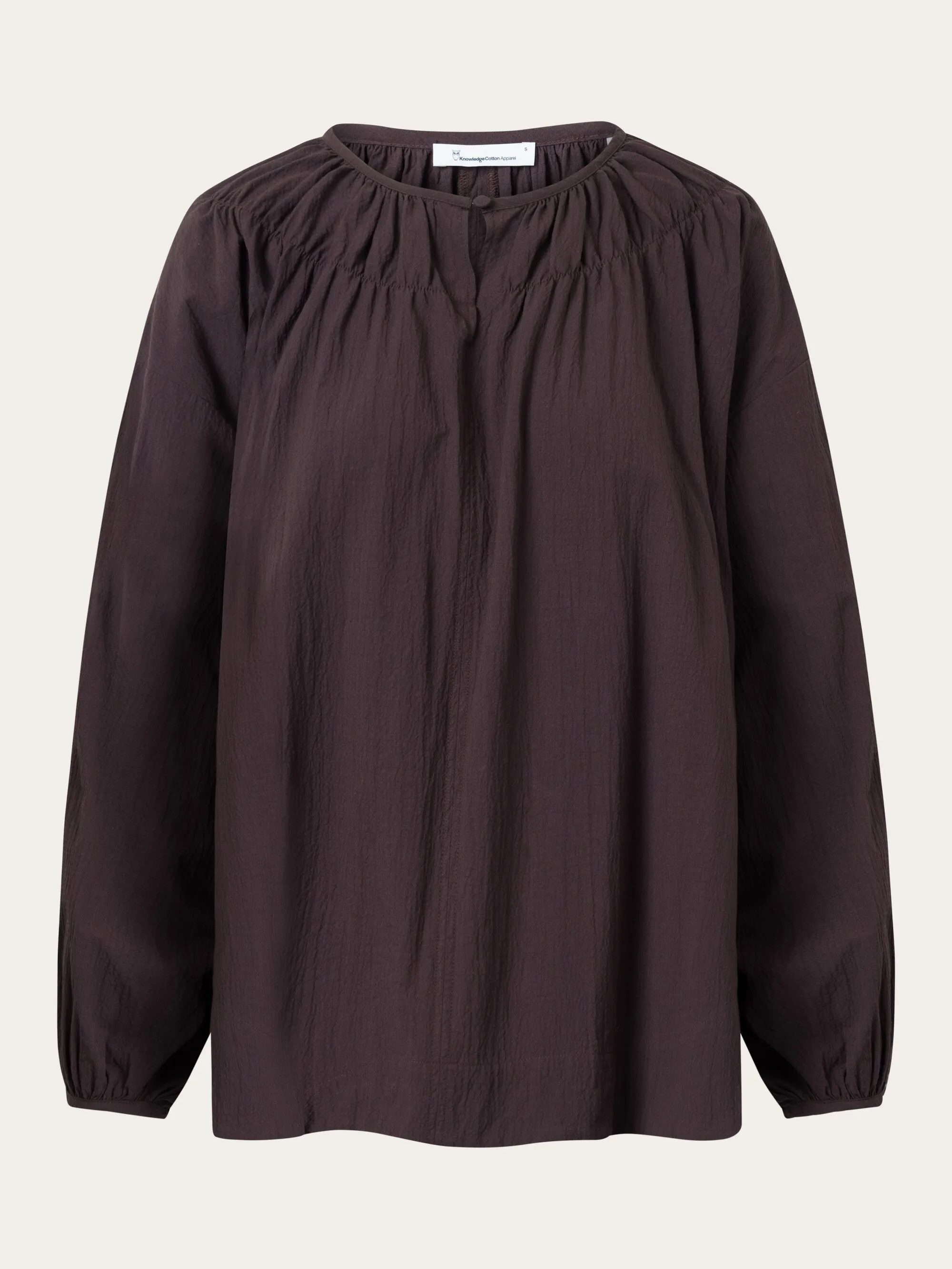 Seersucker A-shape shirt - Chocolate Plum