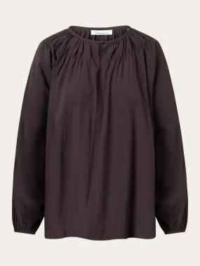 Seersucker A-shape shirt - Chocolate Plum