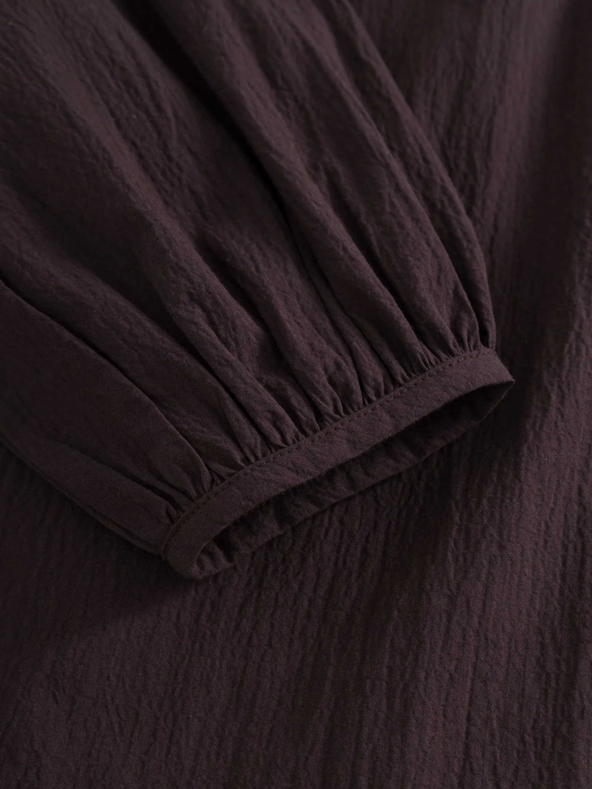 Seersucker A-shape shirt - Chocolate Plum