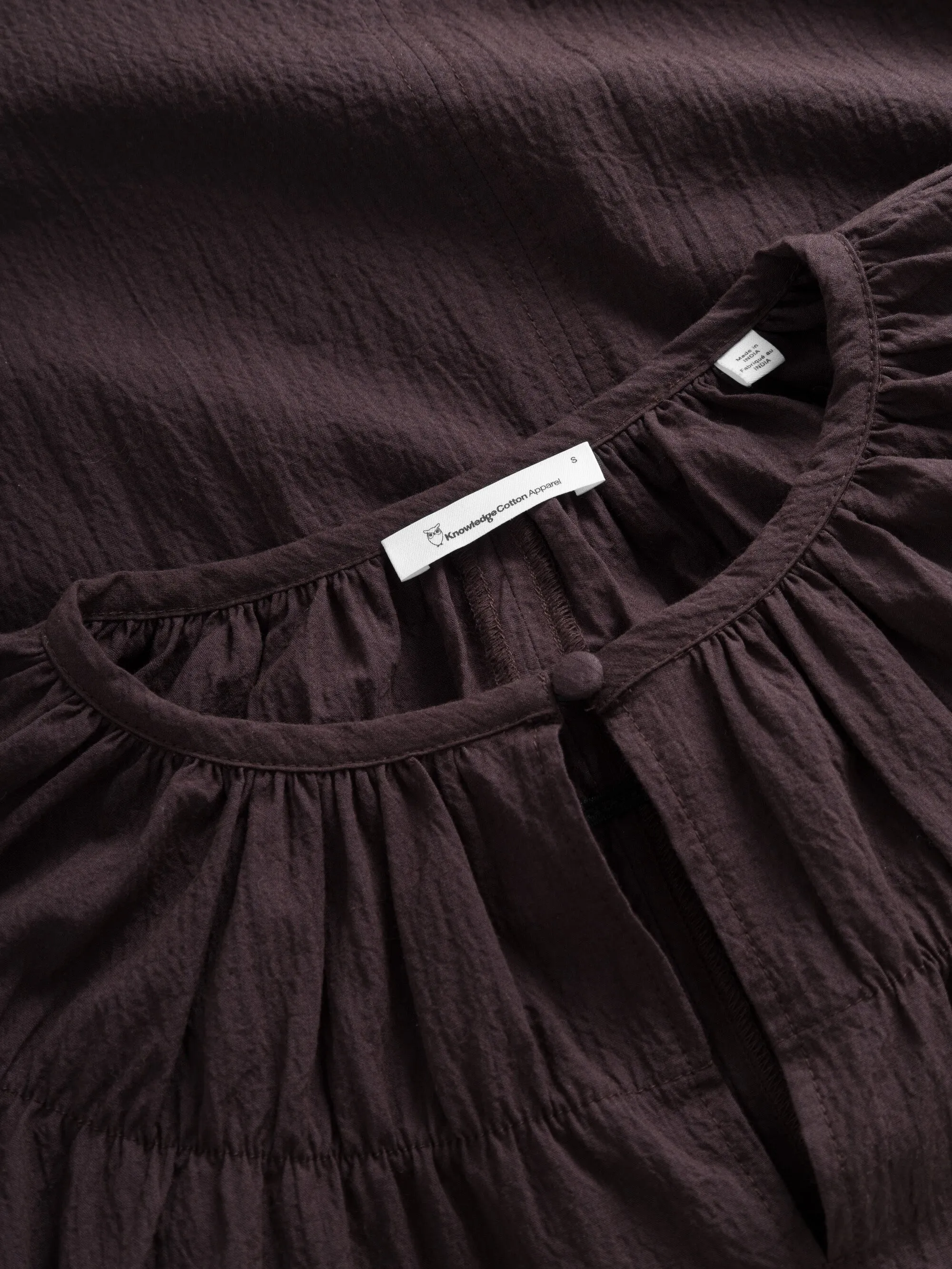Seersucker A-shape shirt - Chocolate Plum