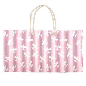 Seersucker Weekender Tote - Pink