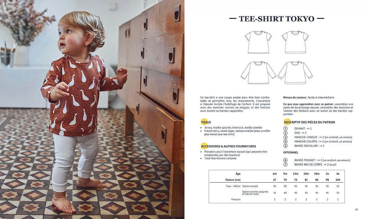 Sewing patterns book for babies "AT HOME" Paper book