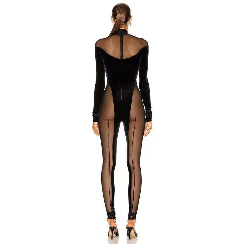 Sexy Velvet Long Jumpsuit