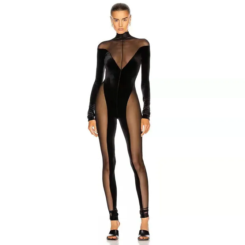 Sexy Velvet Long Jumpsuit