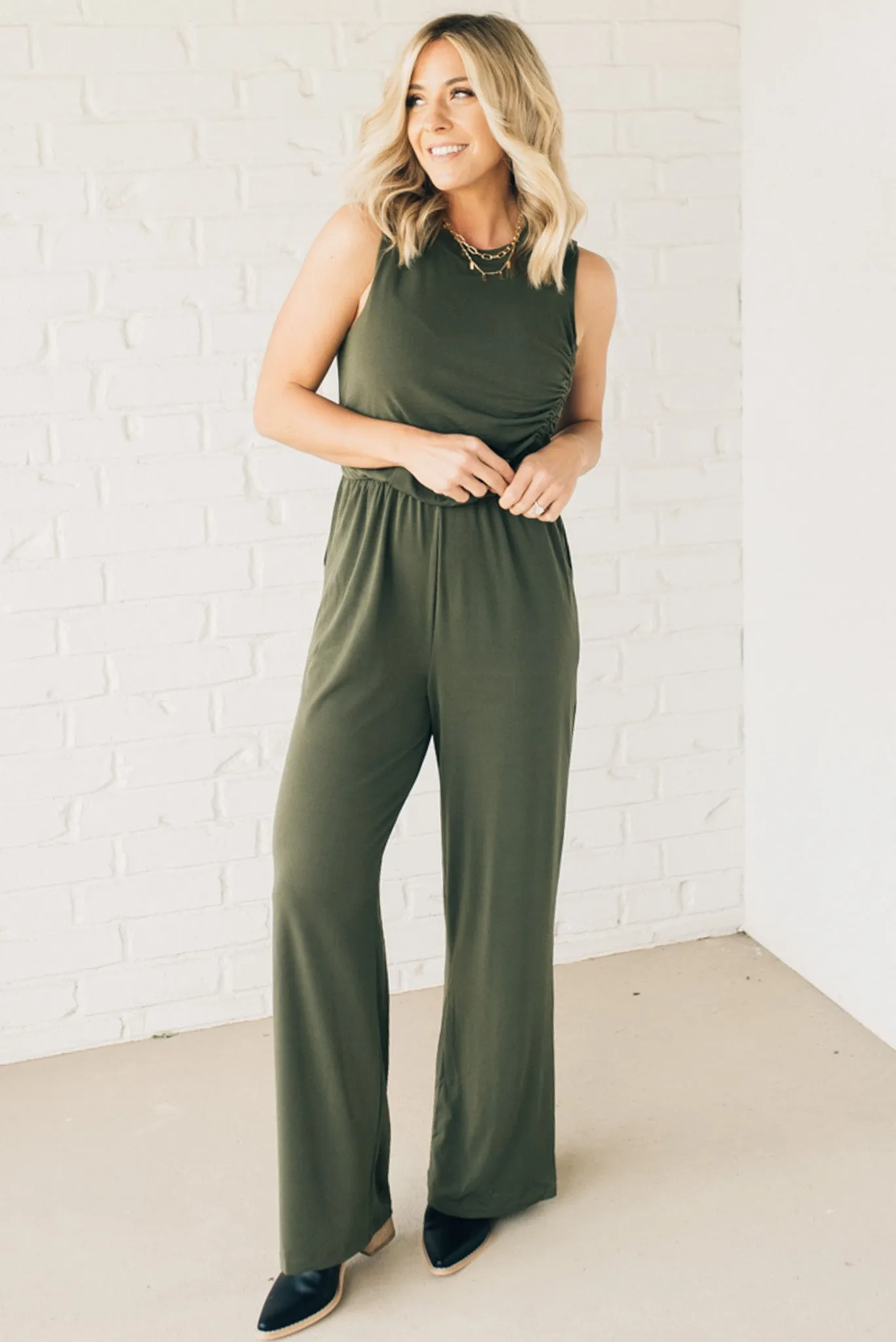 Single Ruched Side Jumpsuit