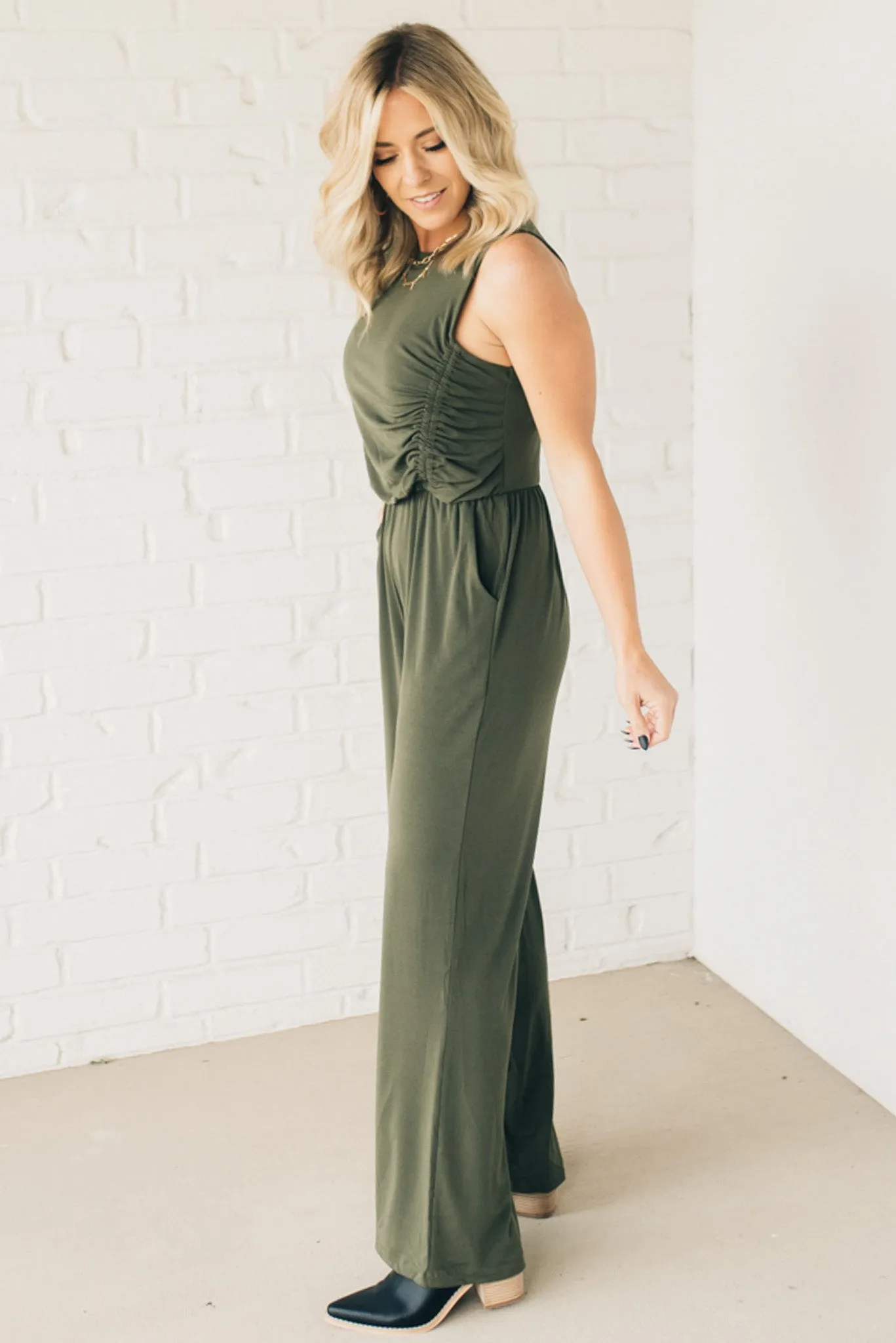 Single Ruched Side Jumpsuit