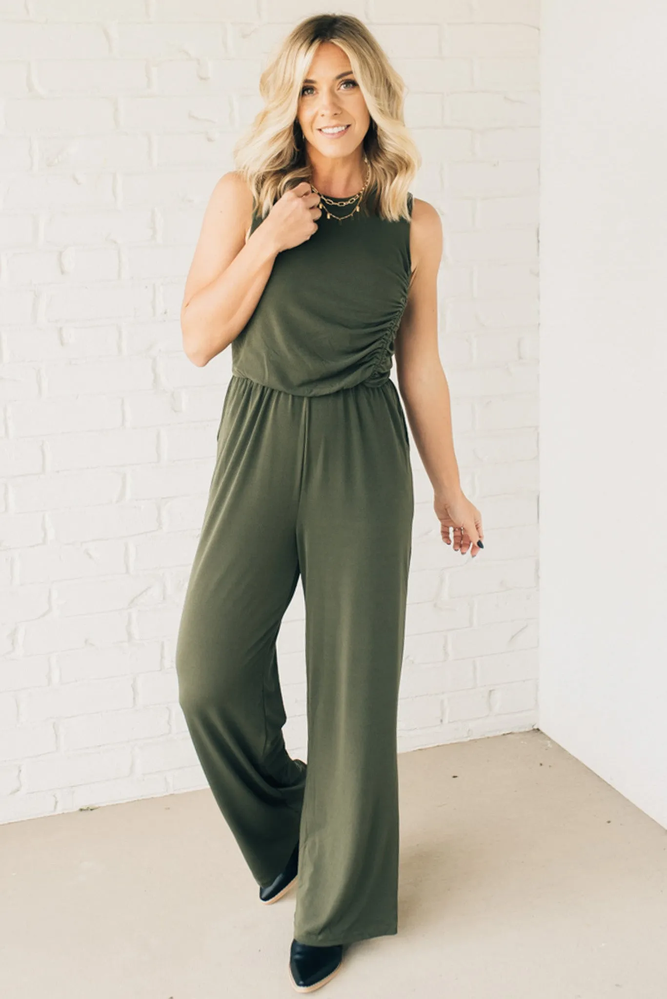 Single Ruched Side Jumpsuit