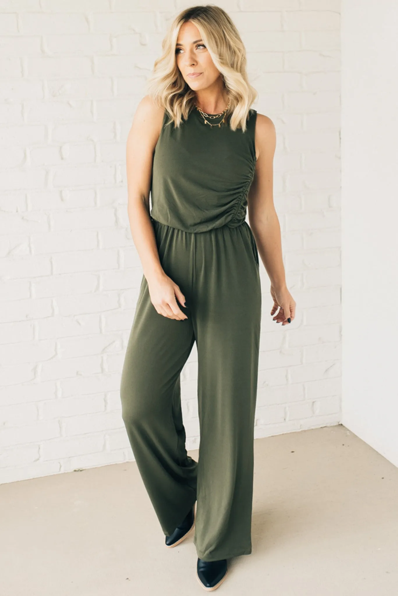 Single Ruched Side Jumpsuit
