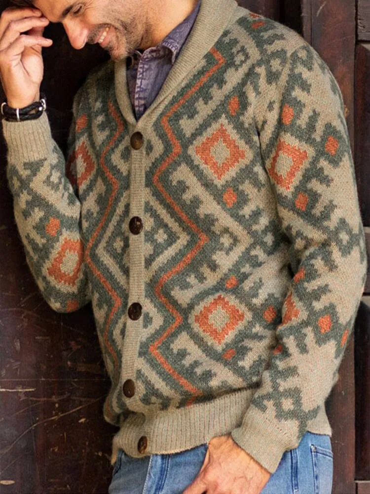 Slim Jacquard Cardigan Sweater Coat