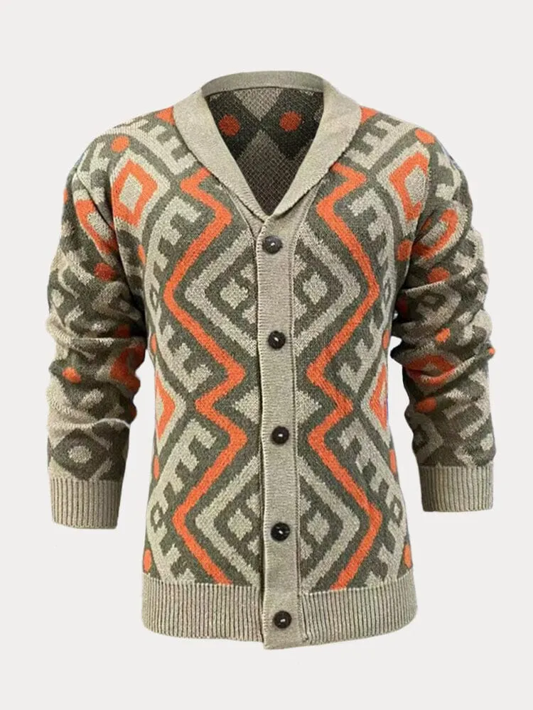 Slim Jacquard Cardigan Sweater Coat