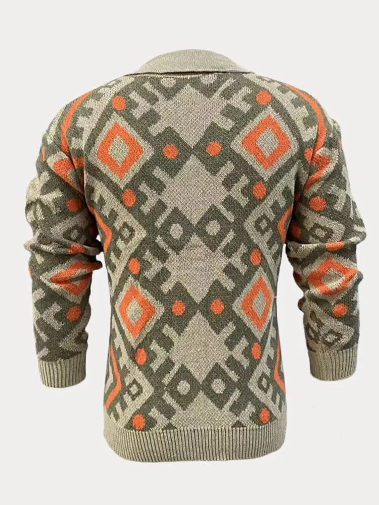 Slim Jacquard Cardigan Sweater Coat