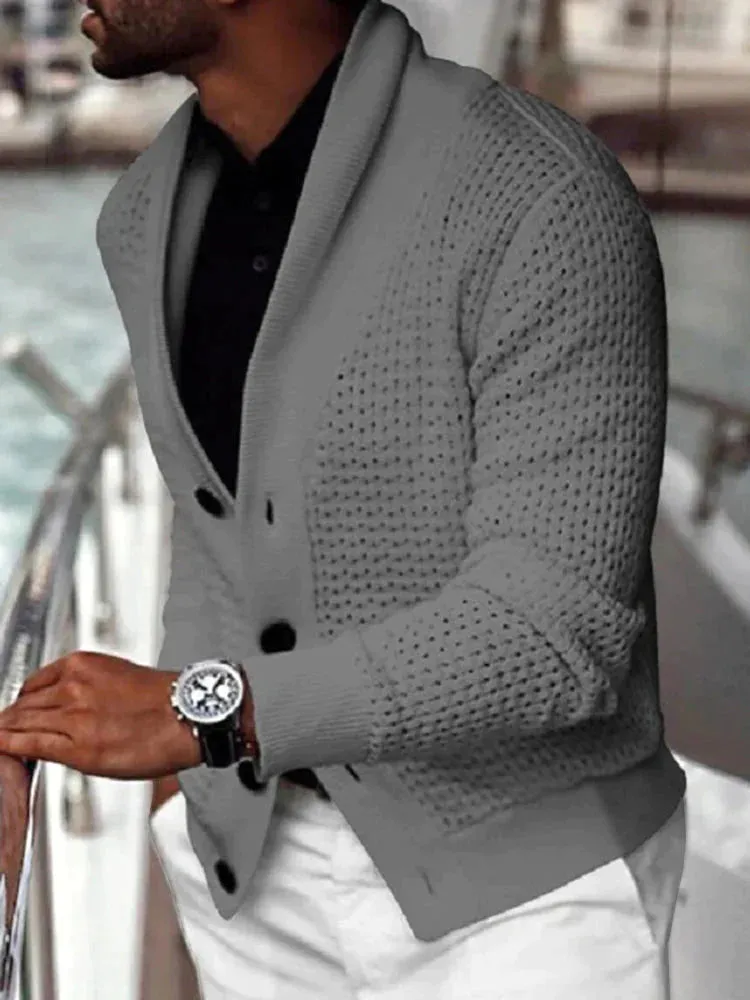 Solid Color Knit Cardigan Sweater