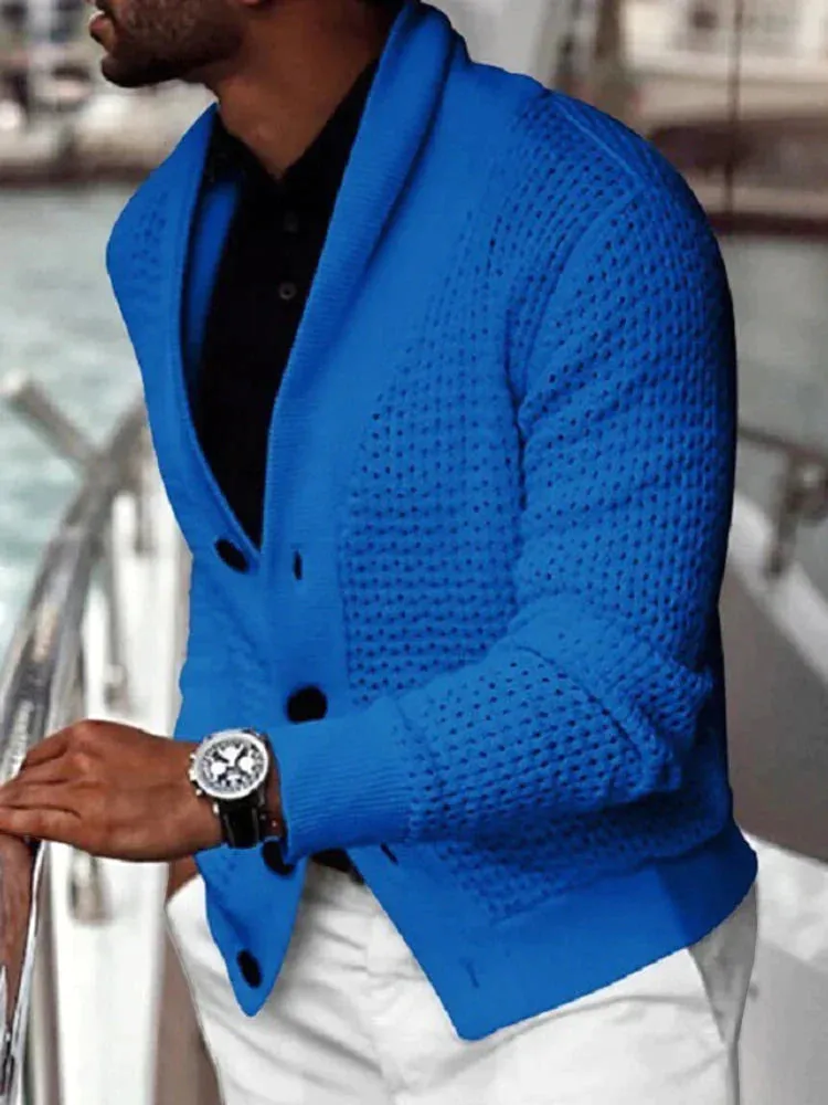 Solid Color Knit Cardigan Sweater