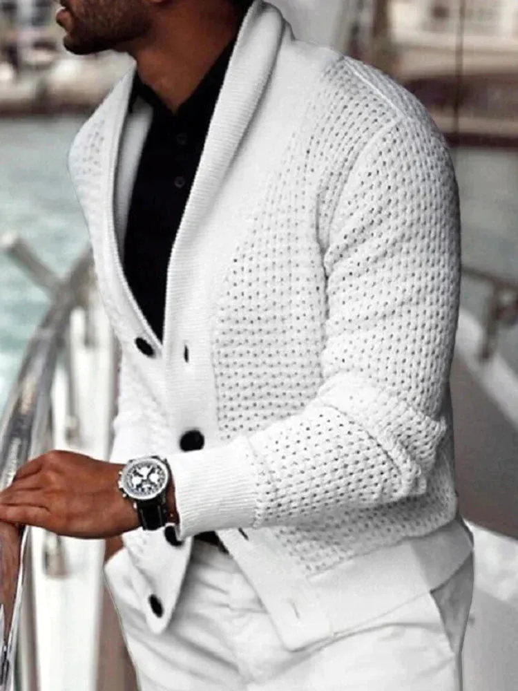 Solid Color Knit Cardigan Sweater