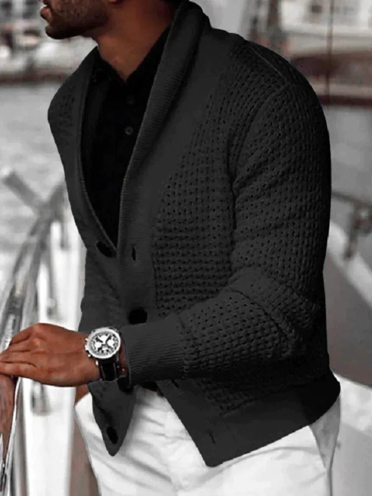 Solid Color Knit Cardigan Sweater