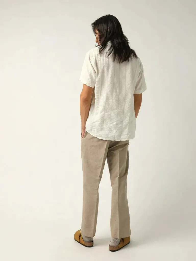 Striped Seersucker Shirt- White