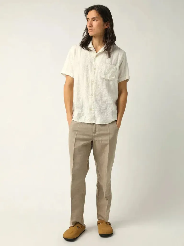 Striped Seersucker Shirt- White