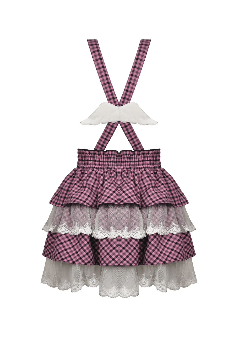Stylish Pink Kawaii Pleated Skirt with Lace Trim