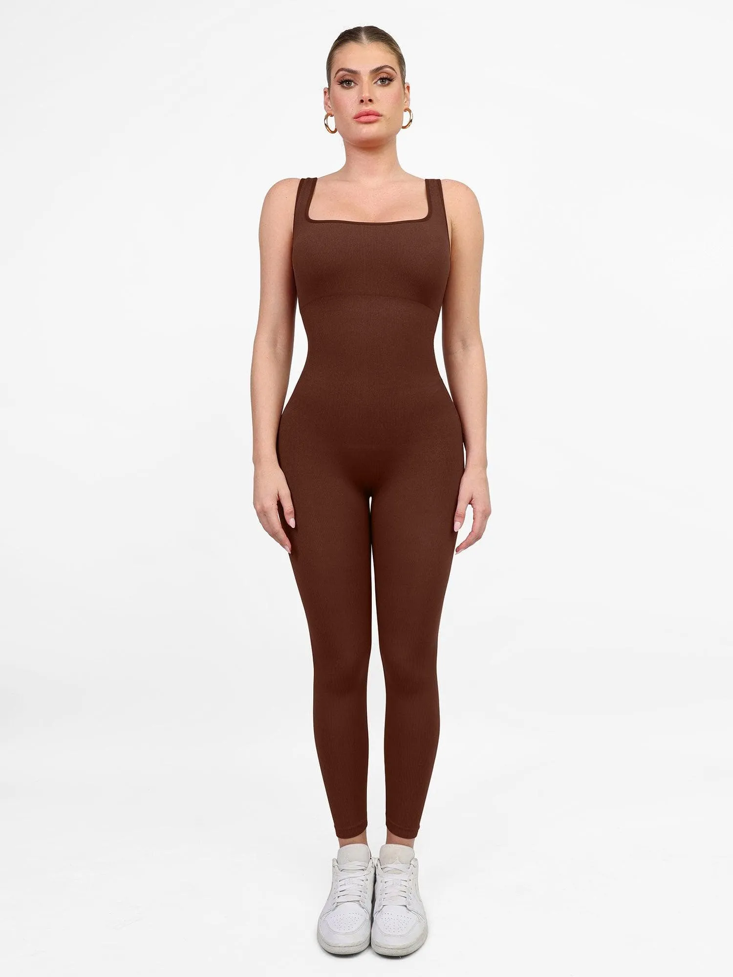 The Shapewear Jumpsuit Seamless Square Neck One Piece Sport For Insiders