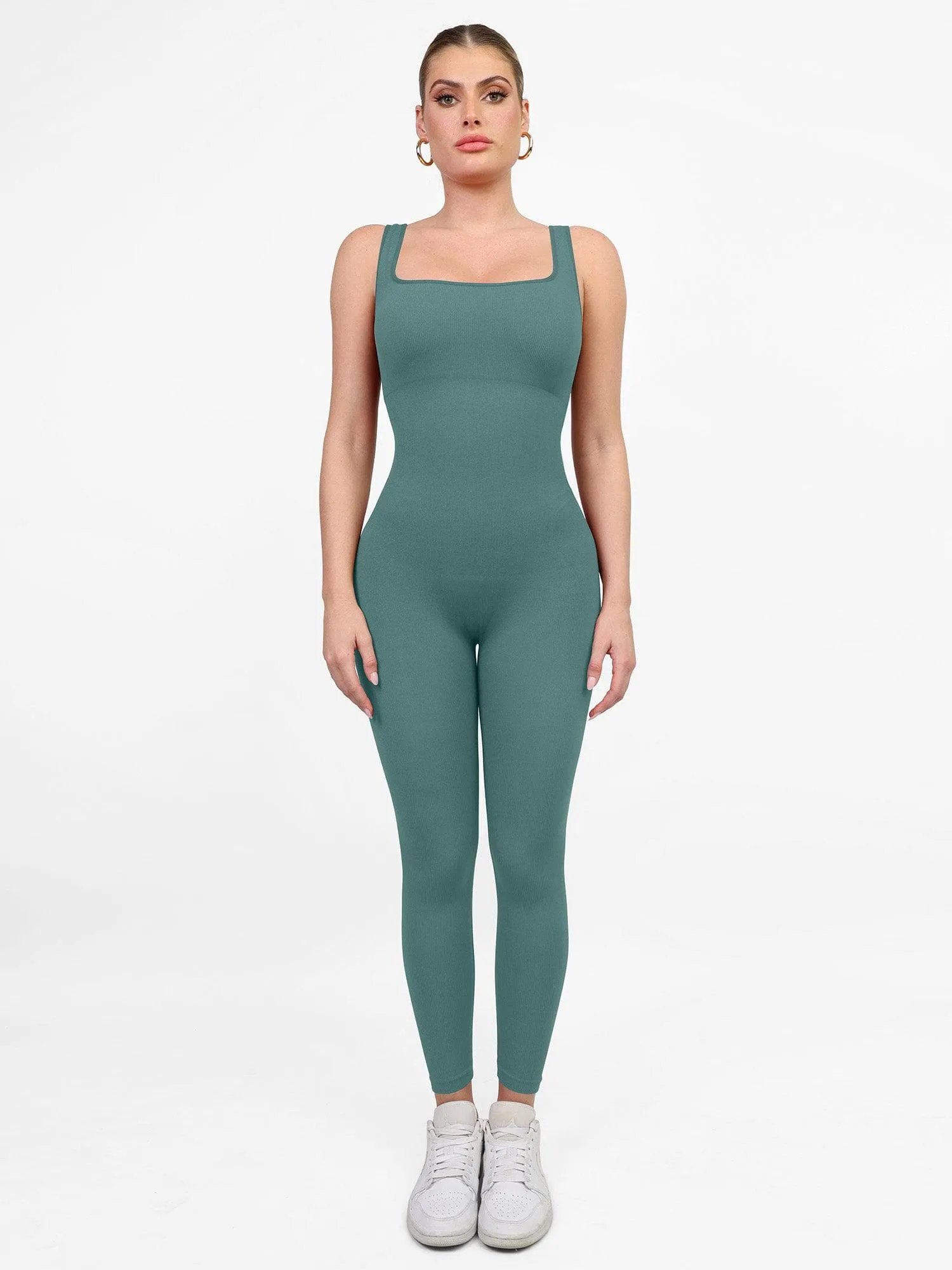 The Shapewear Jumpsuit Seamless Square Neck One Piece Sport For Insiders