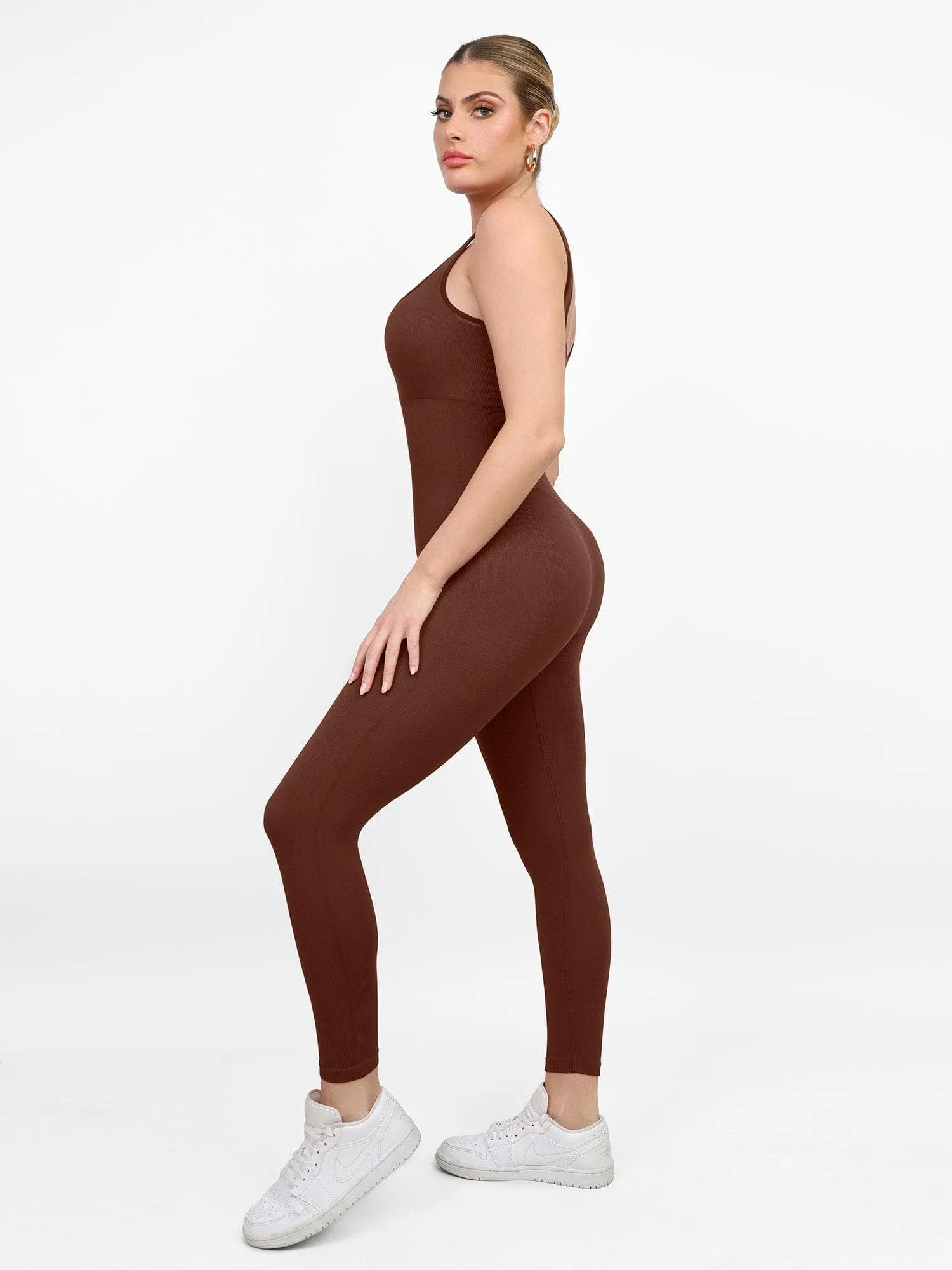 The Shapewear Jumpsuit Seamless Square Neck One Piece Sport For Insiders