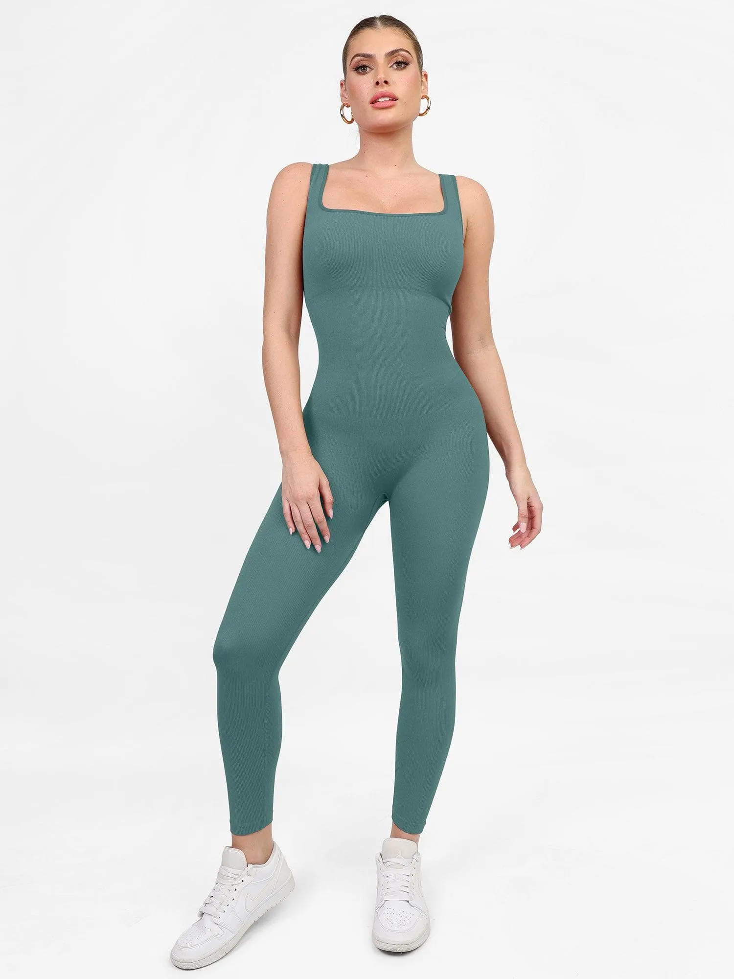 The Shapewear Jumpsuit Seamless Square Neck One Piece Sport For Insiders