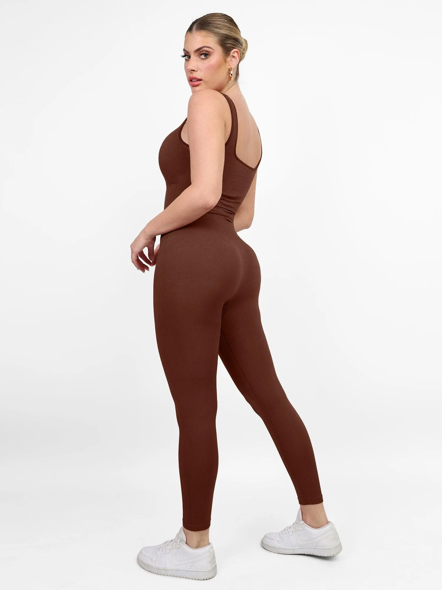 The Shapewear Jumpsuit Seamless Square Neck One Piece Sport For Insiders