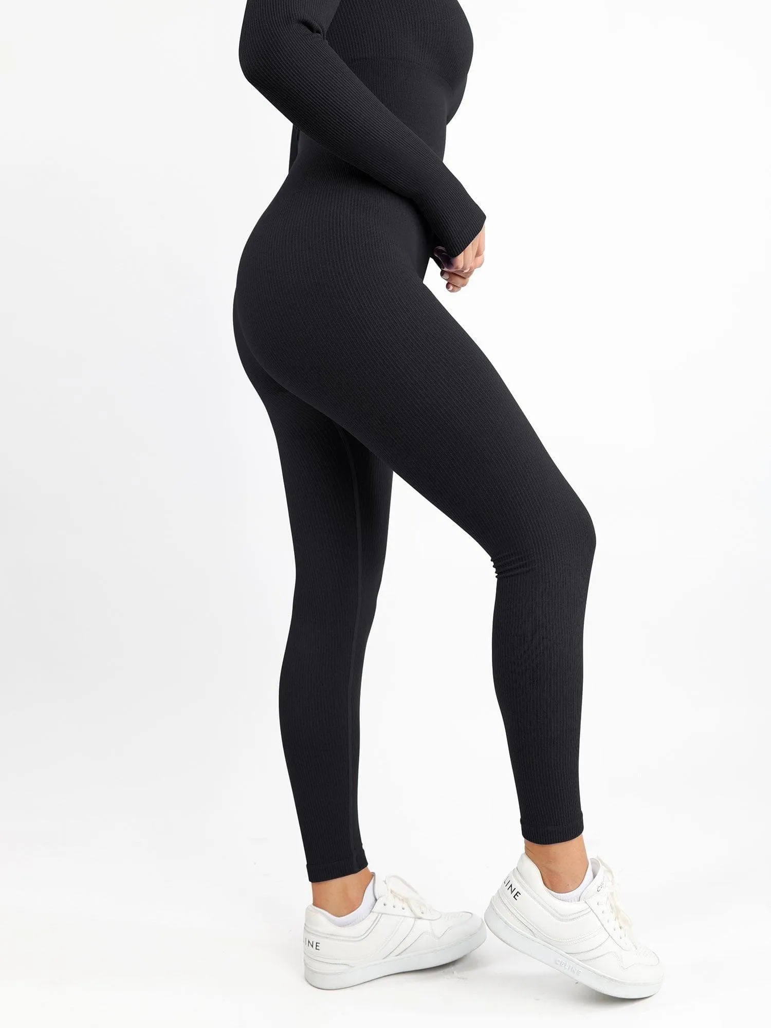 The Shapewear Jumpsuit Seamless Thumb Hole Square Neck Long Sleeve For Insiders