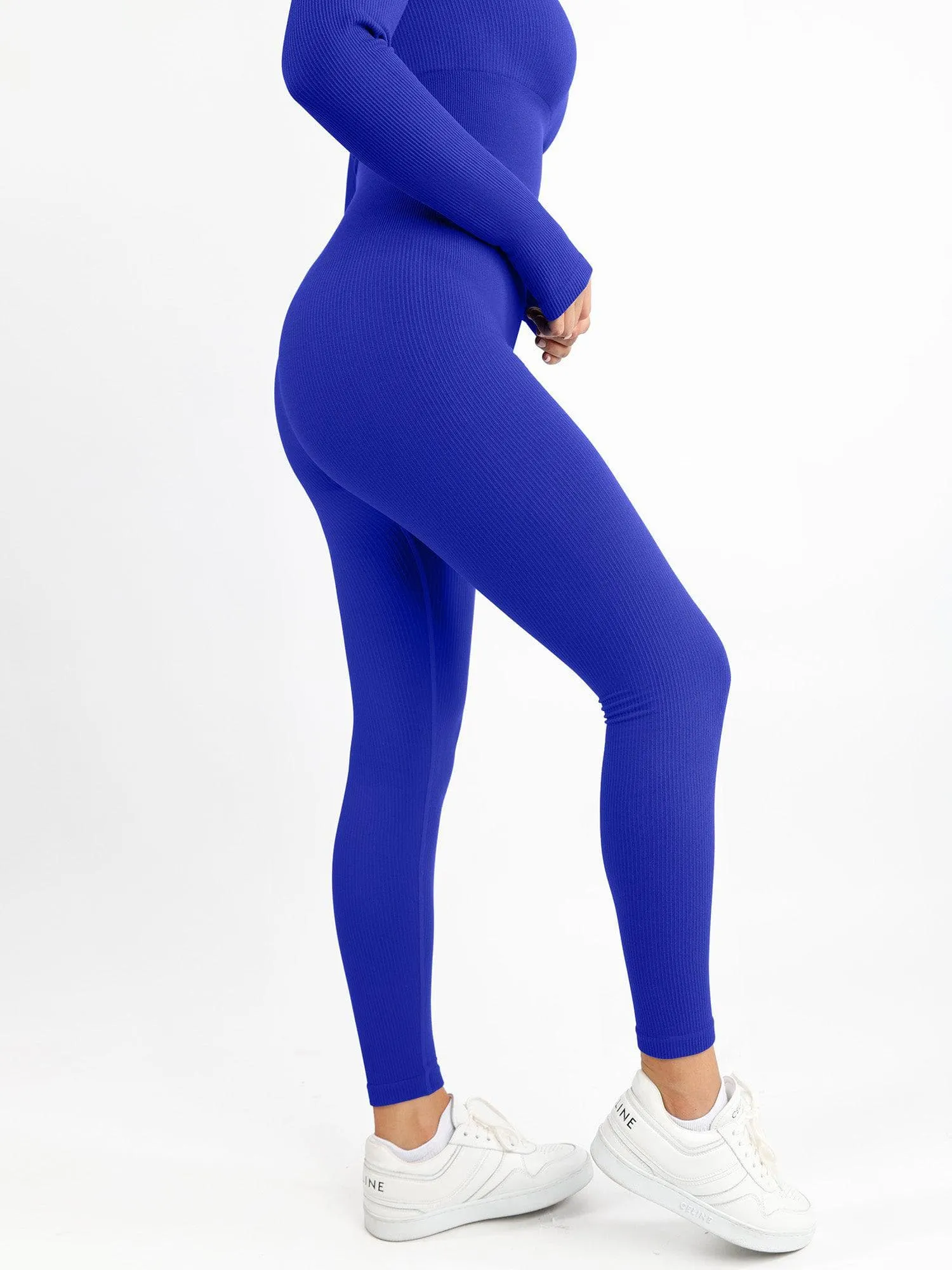 The Shapewear Jumpsuit Seamless Thumb Hole Square Neck Long Sleeve For Insiders
