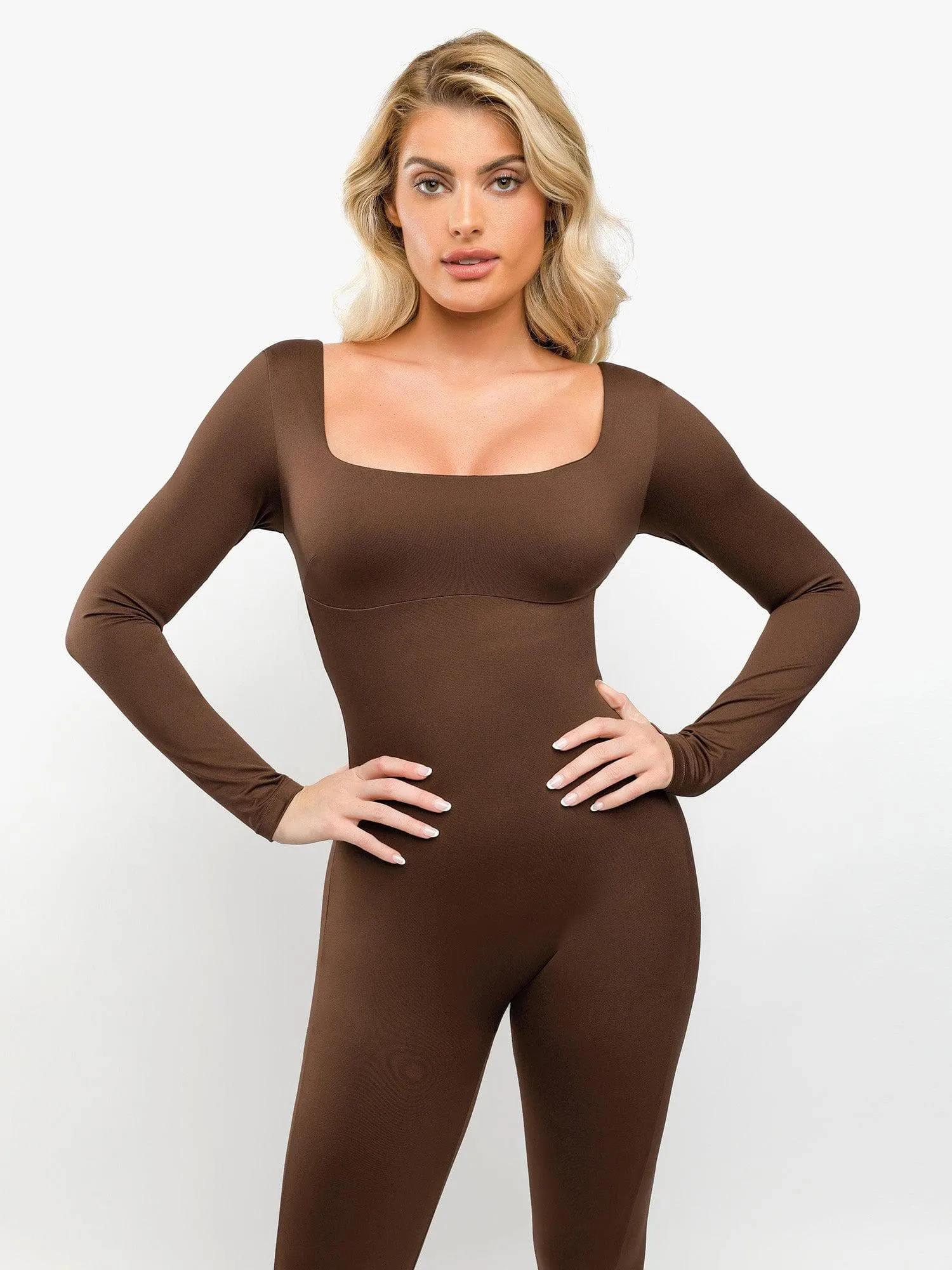 The Shapewear Jumpsuit Square-Neck One Piece Long Sleeve For Insiders