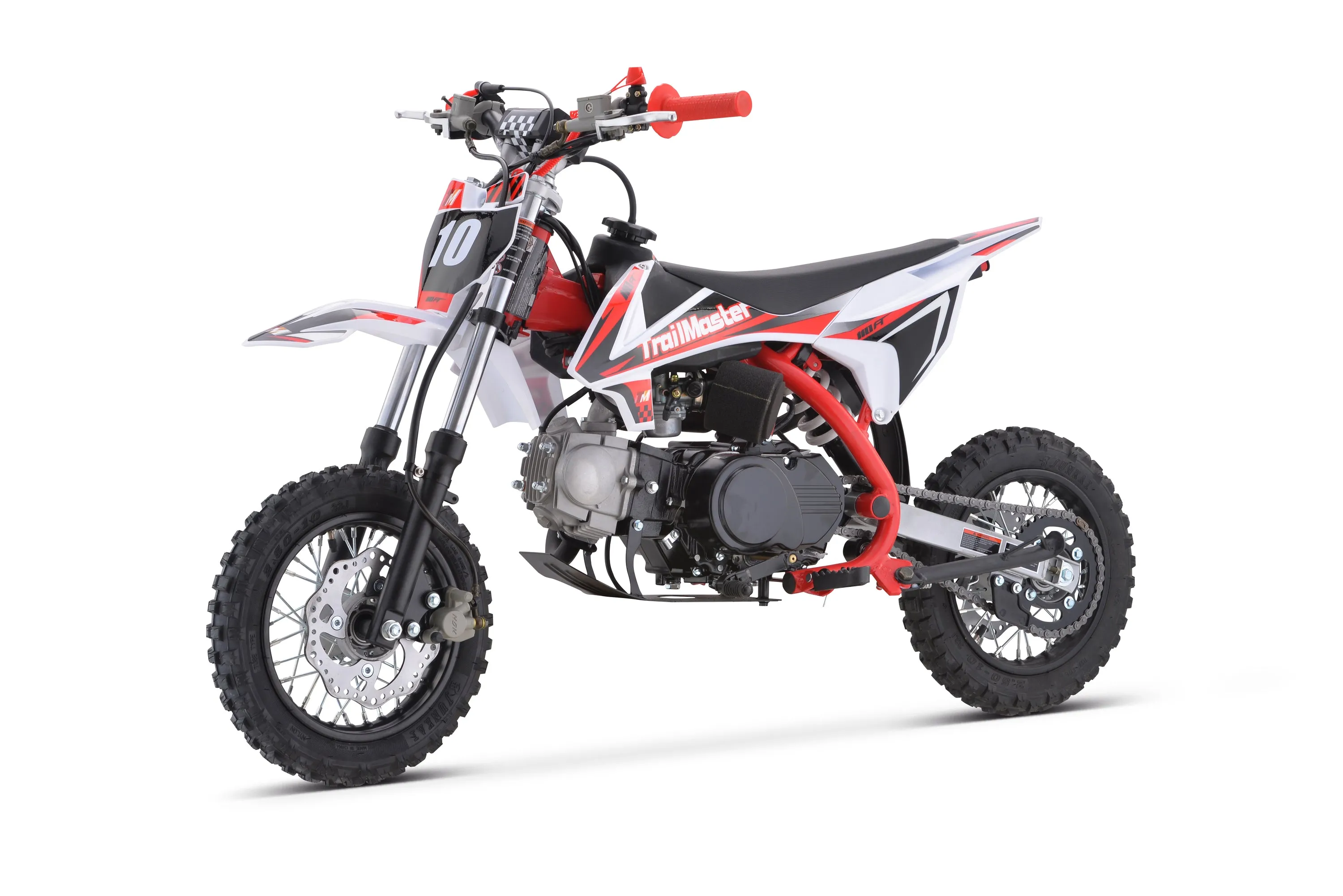 Trailmaster TM10 Dirt Bike,Kick start, Semi Automatic 4 speed , 24.41 inch seat height , 10 inch rims