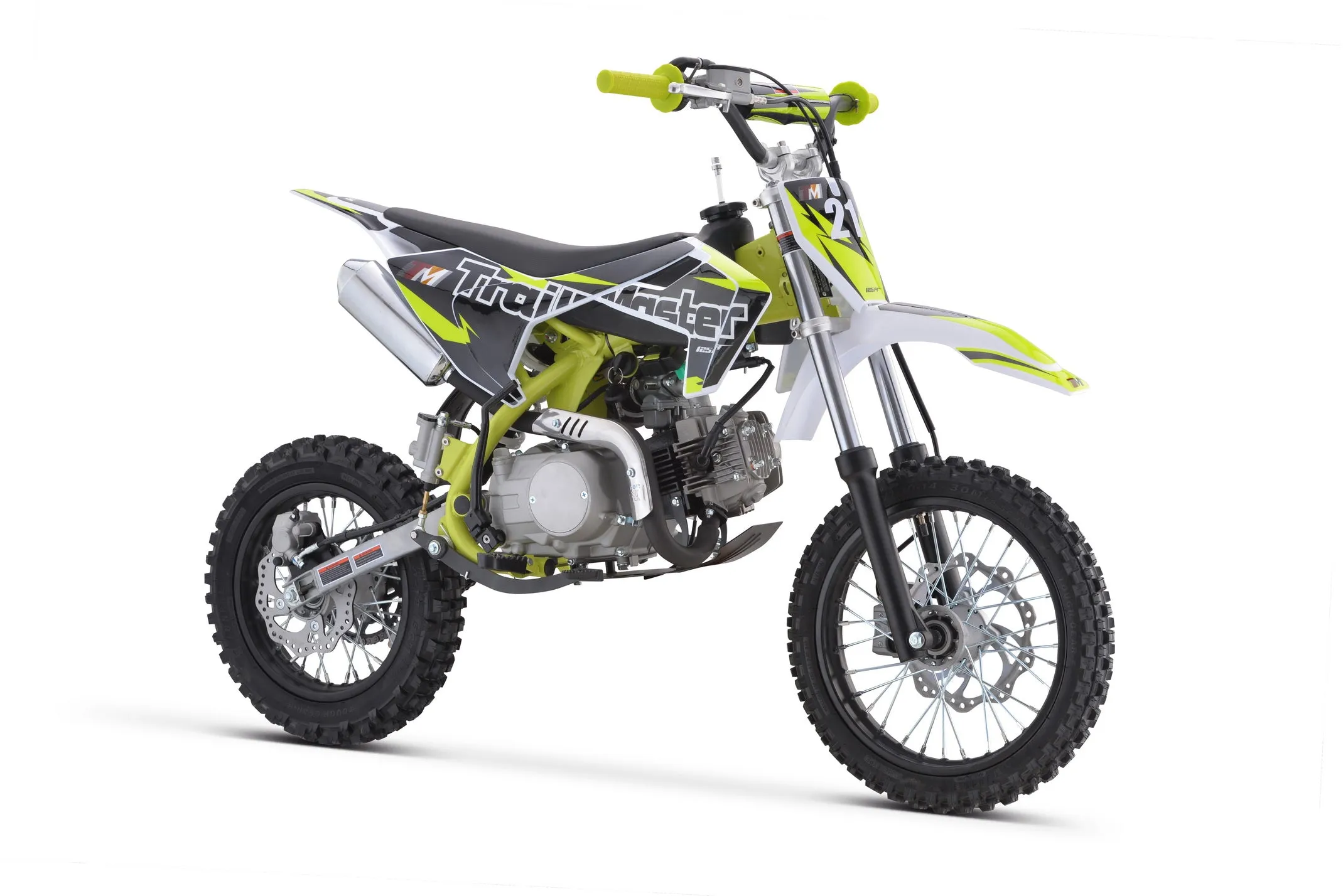 Trailmaster TM21 Dirt Bike 125cc - Semi Automatic 4 speed, 29.13-inch seat height, kick start, 14 inch front tire