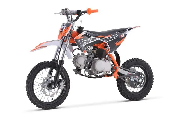 Trailmaster TM21 Dirt Bike 125cc - Semi Automatic 4 speed, 29.13-inch seat height, kick start, 14 inch front tire