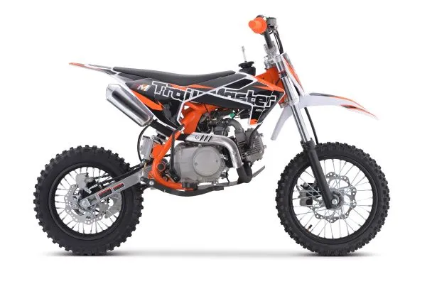 Trailmaster TM22 Dirt Bike, Air Cooled 124cc 4 Stroke  4 Speed  Manual Transmission, 29.13 Seat Height, Kick  Start, 14 inch Front Tire,
