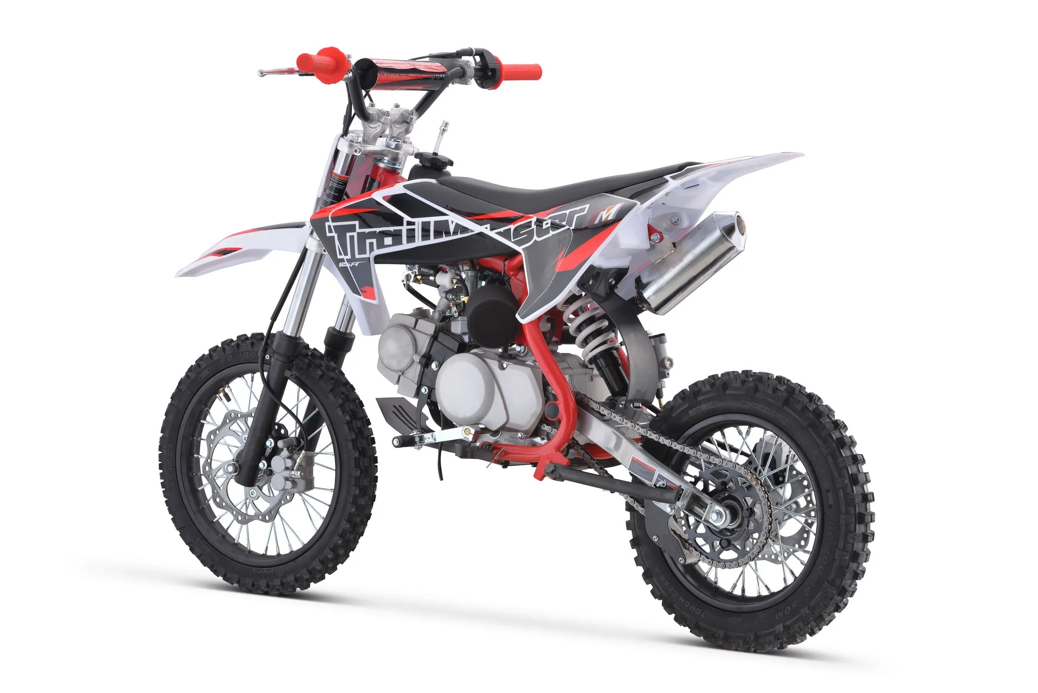 Trailmaster TM22 Dirt Bike, Air Cooled 124cc 4 Stroke  4 Speed  Manual Transmission, 29.13 Seat Height, Kick  Start, 14 inch Front Tire,