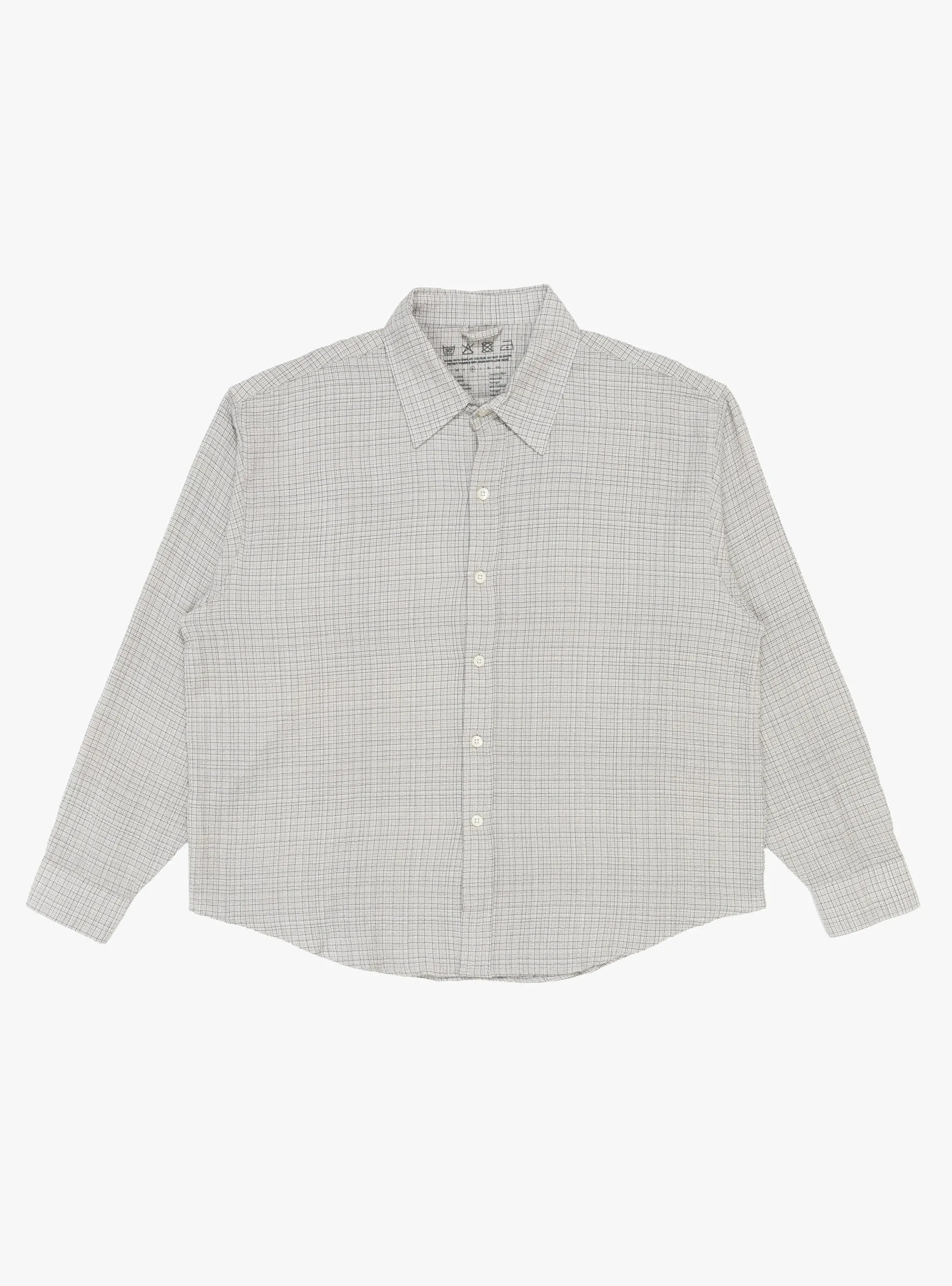 Vacation Shirt Grey Check Seersucker