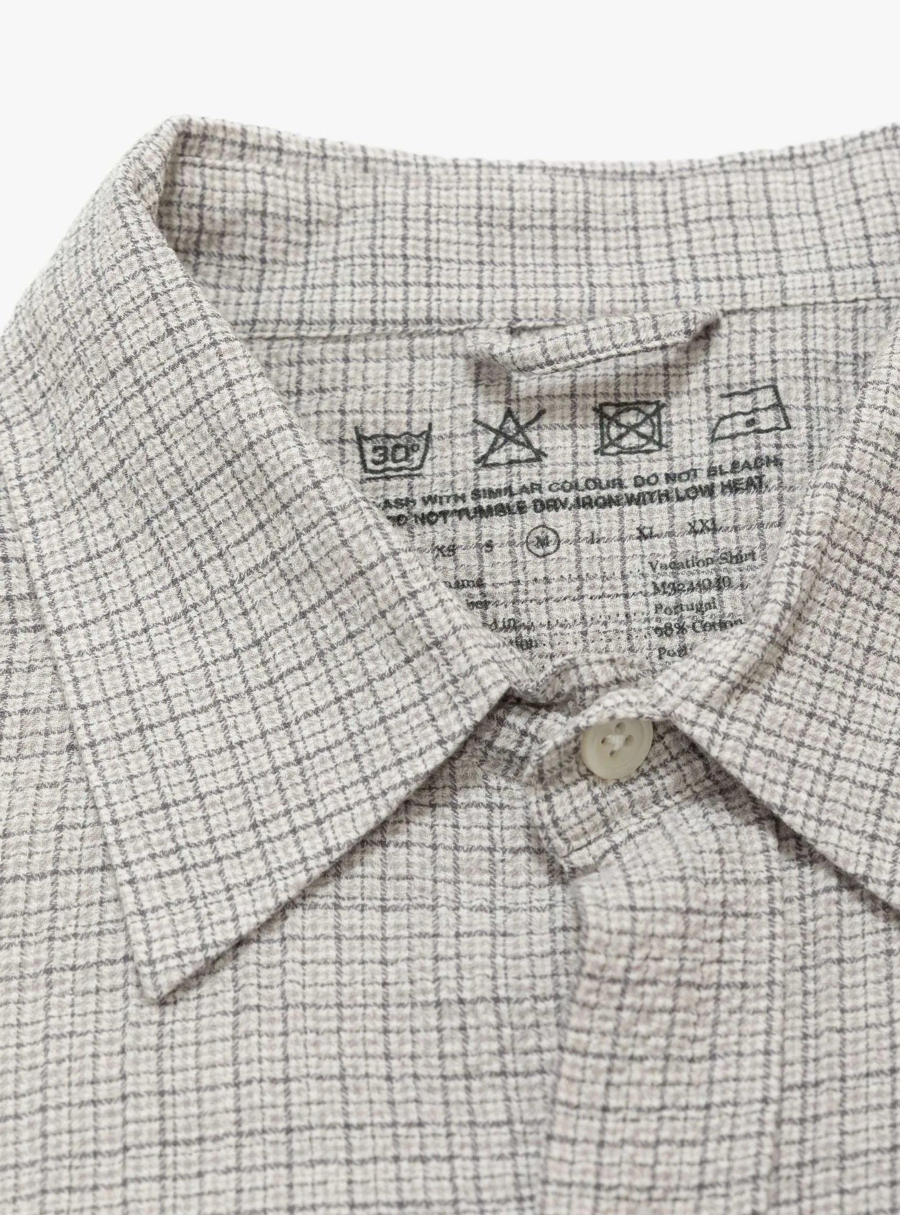 Vacation Shirt Grey Check Seersucker