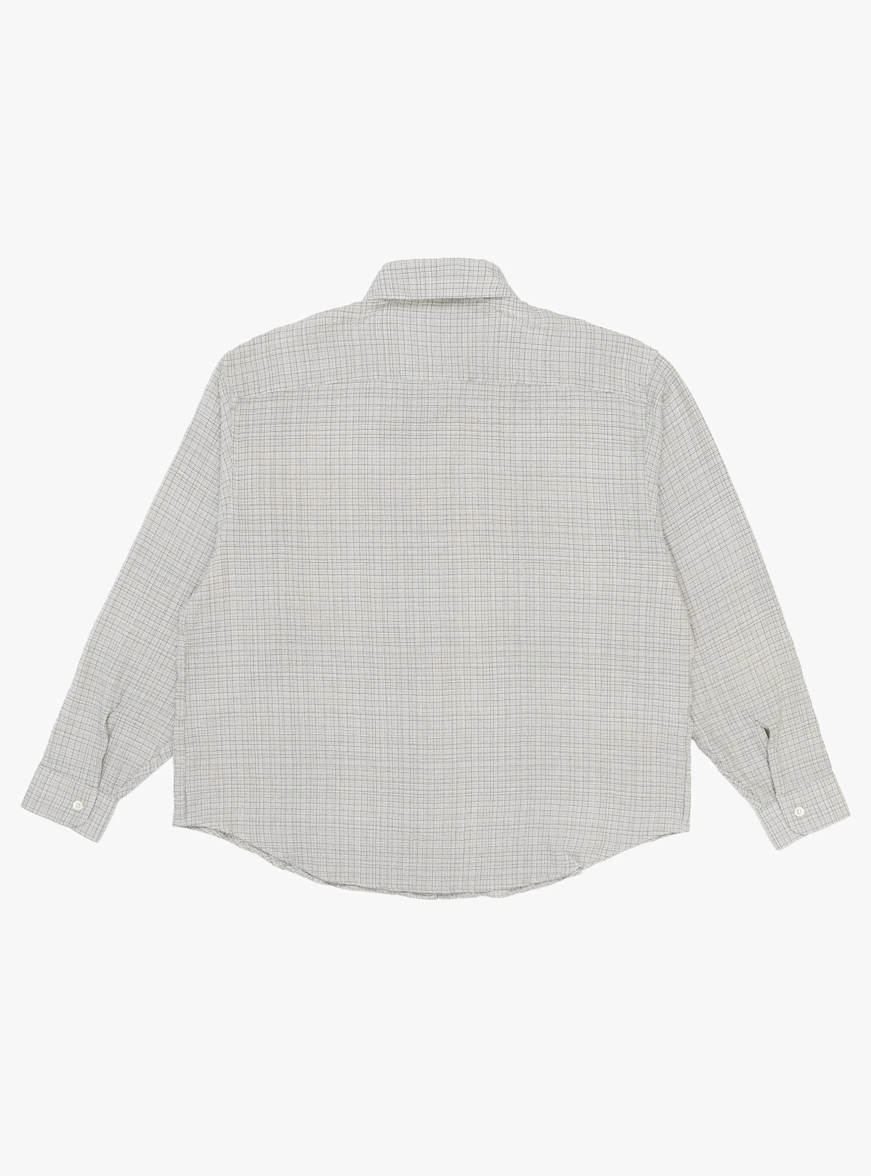 Vacation Shirt Grey Check Seersucker