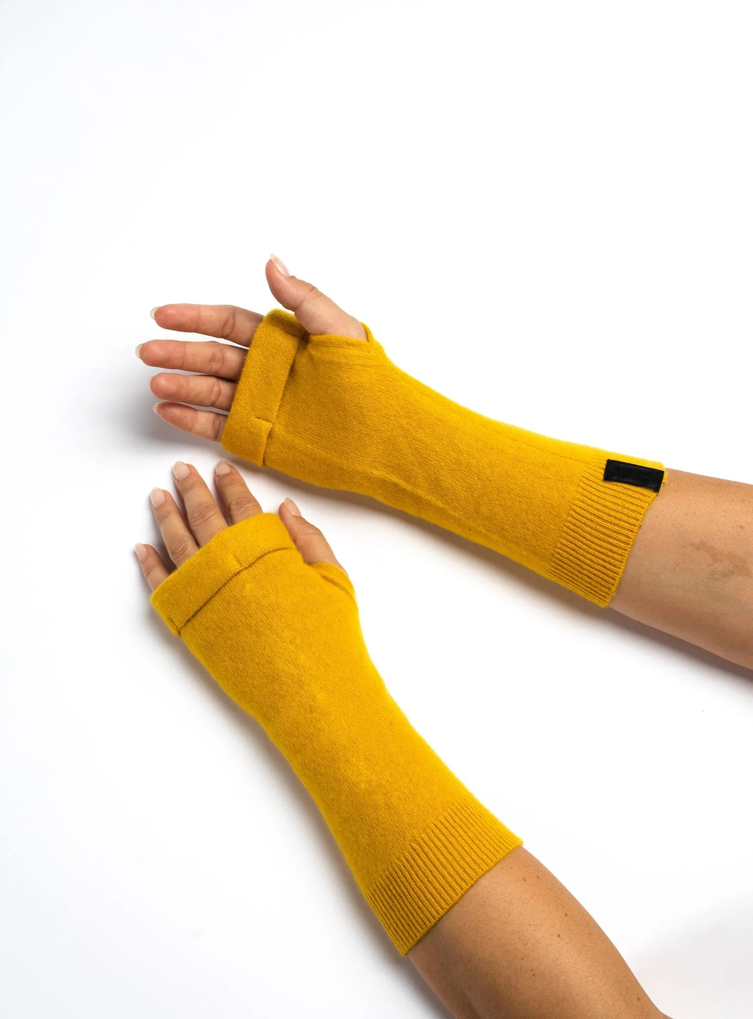 Yellow Duo Fingerless Gloves Set - Denim Blue, Yellow, Baby Blue, Box of 3