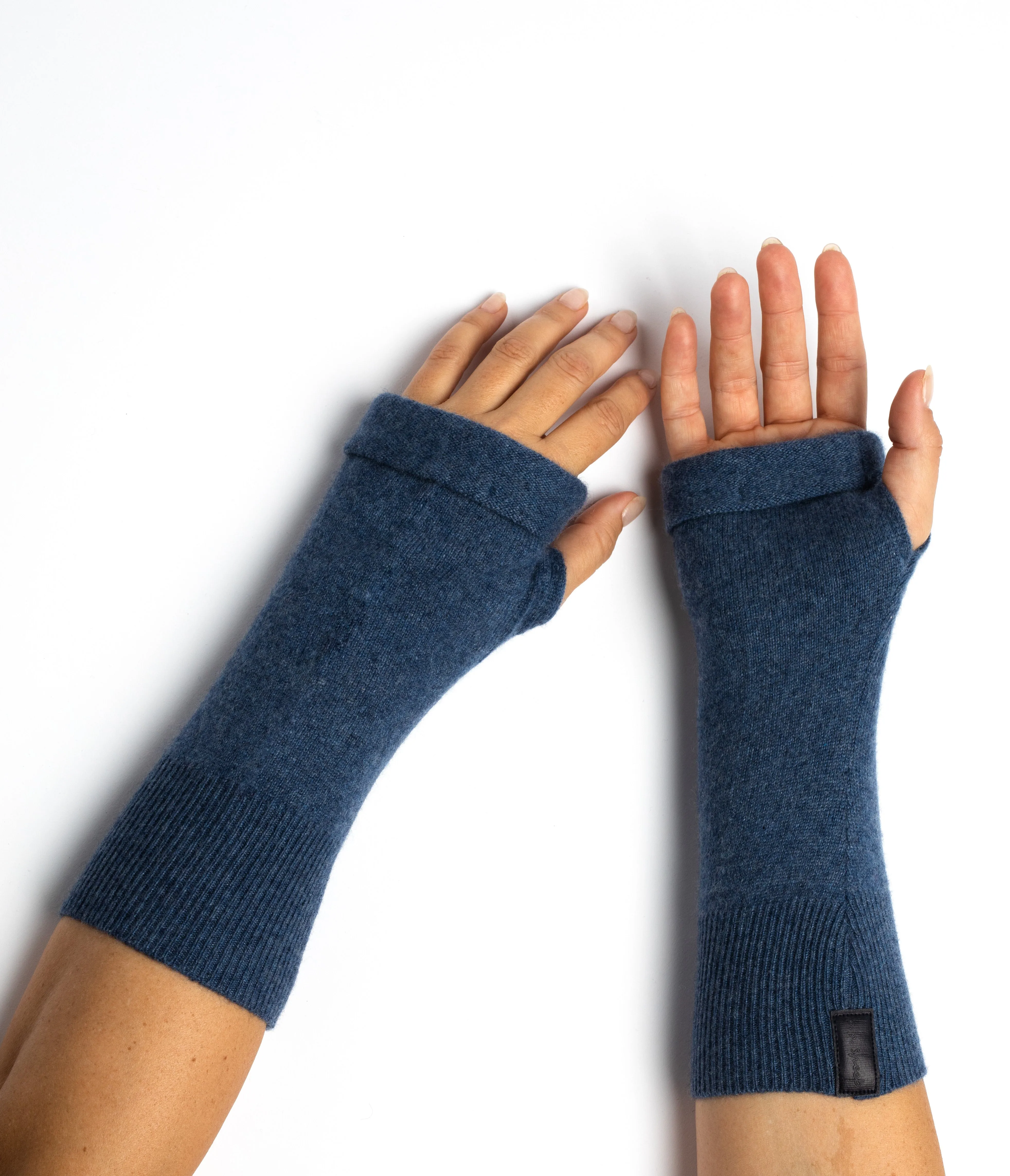 Yellow Duo Fingerless Gloves Set - Denim Blue, Yellow, Baby Blue, Box of 3